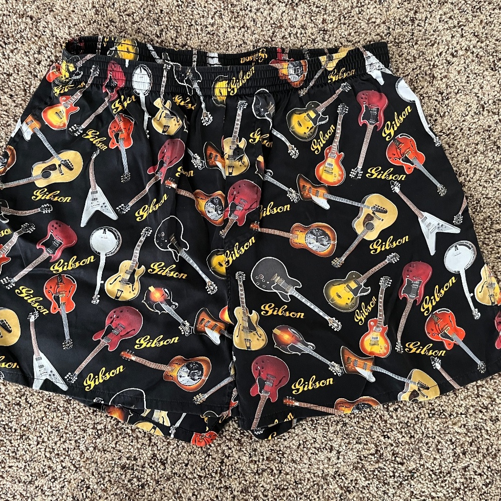 Men's Silk Boxers Gibson Trademark Guitars XL